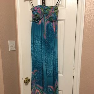 Beautiful long vibrant Shui Si Qing cozy maxi, XL